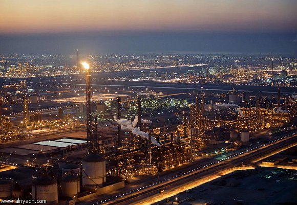 Industrial facility at night